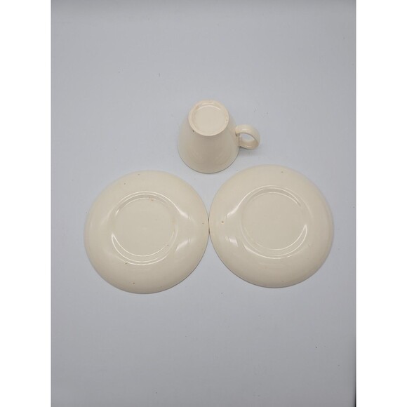 Taylor Smith  BOUTONNIERE Aqua Blue Floral  Coffee Cup & 2 Saucers NICE - Picture 3 of 8